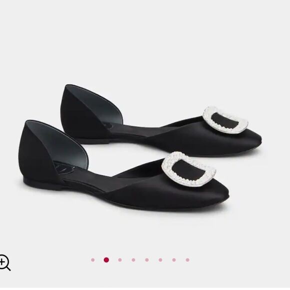 Roger Vivier Chip Strass Ballet Flat Black - Picture 1 of 14